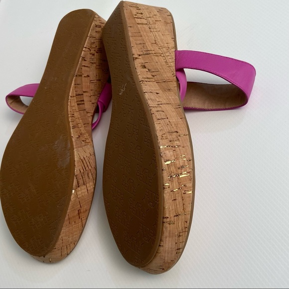 Simply Pelle women rose pink cork wedge slip on sandals. Size 9.5M. Used. - Picture 9 of 12